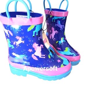 NWB Lily & Dan Girls Rain boots Sz 7/8